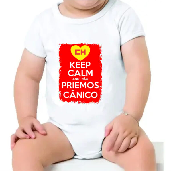 Body infantil Keep Calm and nao priemos canico - Imagem 4