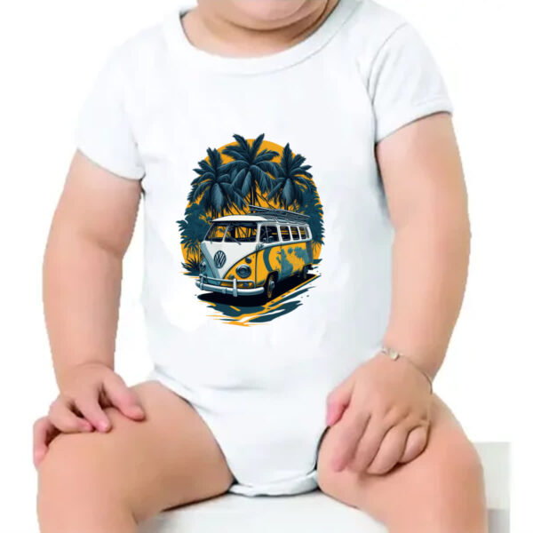 Body infantil Kombi Amarela Sunset - Imagem 4