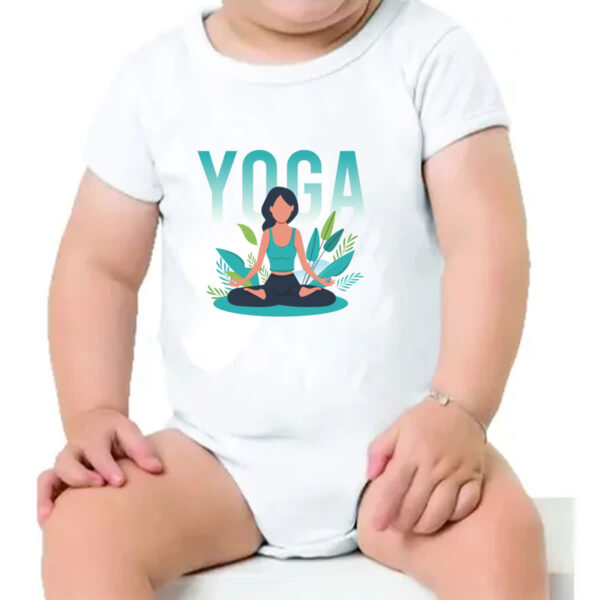 Body infantil Yoga meditacao plantas verdes - Imagem 4