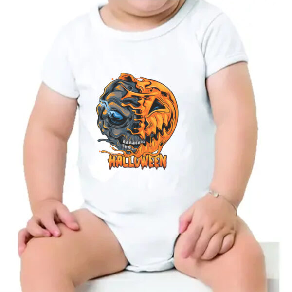 Body infantil Halloween Pumpkin Mascara rasgada - Imagem 4