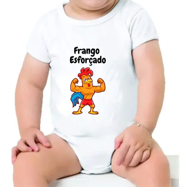 Body infantil Academia frango esforcado - Imagem 4