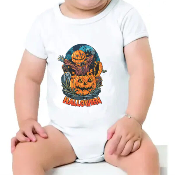 Body infantil Halloween pumpkin saindo da abobora - Imagem 4