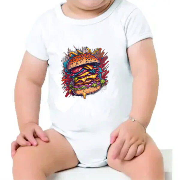 Body infantil Hamburguer exagerado splash - Imagem 4