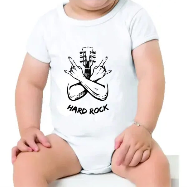 Body infantil Hard Rock Guitarra Maos - Imagem 4