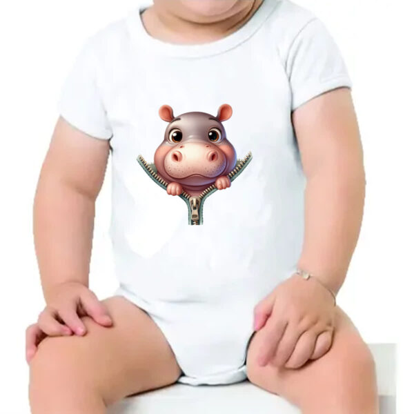 Body infantil Hipopotamo no ziper - Imagem 4