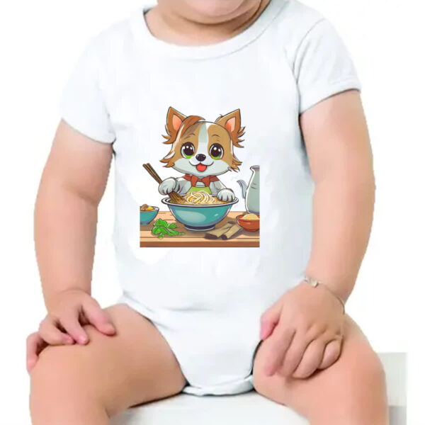 Body infantil Cao feliz cozinhando lamem - Imagem 4