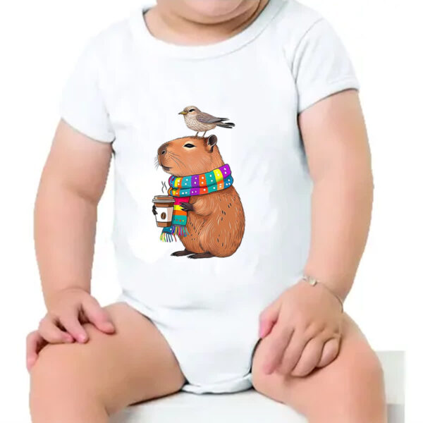 Body infantil Capivara de boas com cafe - Imagem 4