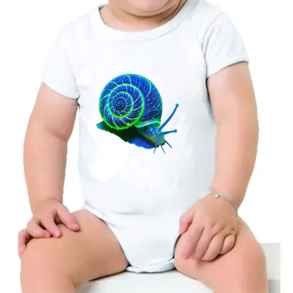 Body infantil Caramujo blue florescente - Imagem 4