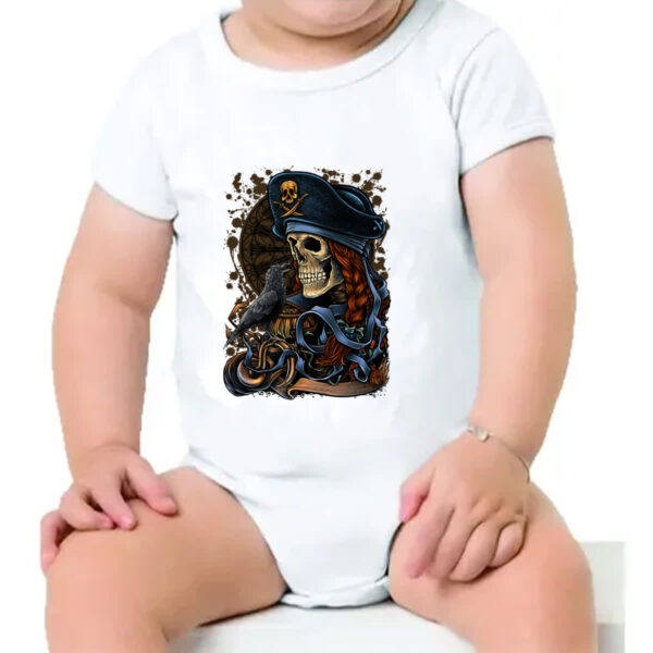 Body infantil Caveira pirata - Imagem 4