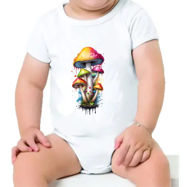 Body infantil Cogumelos coloridos splash - Imagem 4