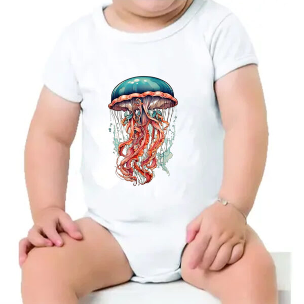 Body infantil Agua-viva tatuagem estilo old school - Imagem 4