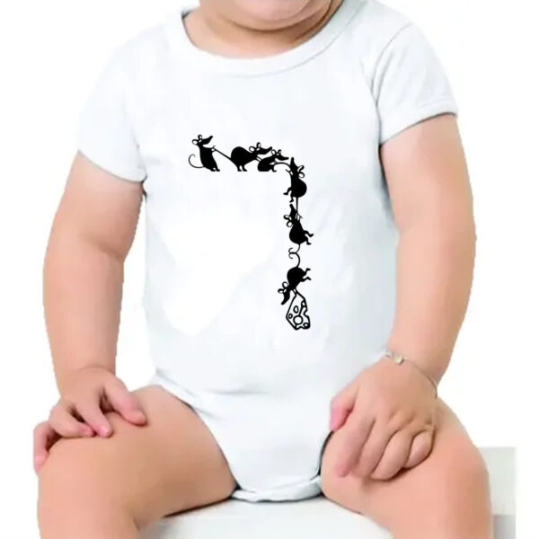 Body infantil Corda de ratos roubando queijo - Imagem 4