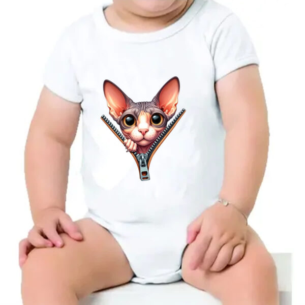 Body infantil Cornish Rex no ziper - Imagem 4