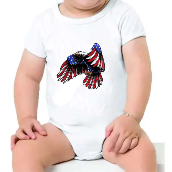 Body infantil Aguia penas bandeira EUA - Imagem 4
