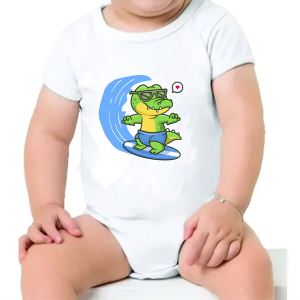 Body infantil Crocodilo surfista radical - Imagem 4