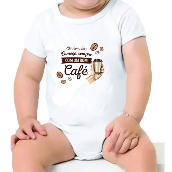 Body infantil Dia comeca com cafe - Imagem 4
