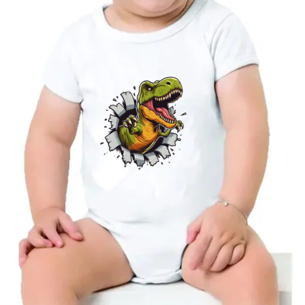 Body infantil Dinossauro T-Rex rasgando a camisa - Imagem 4