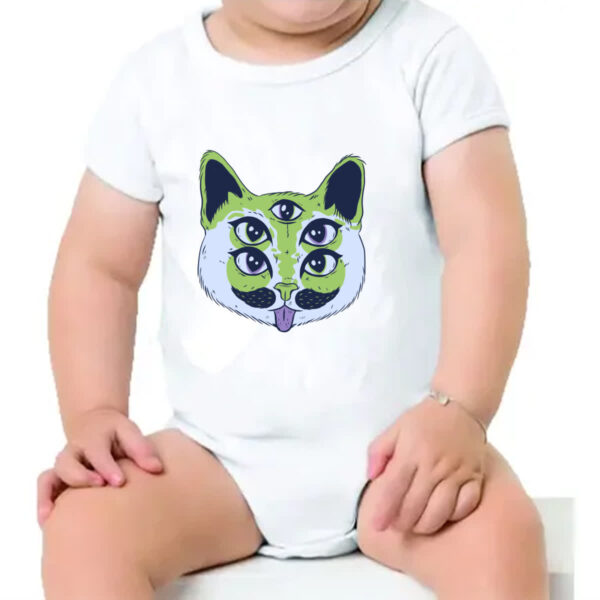 Body infantil Alien Cat Gato Alienigena - Imagem 4