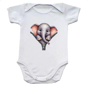 Body infantil Elefante no ziper