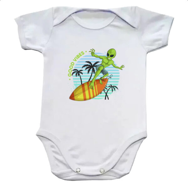 Body infantil Alien surfando good vibes