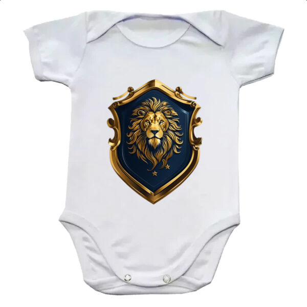 Body infantil Escudo dourado leao de juda