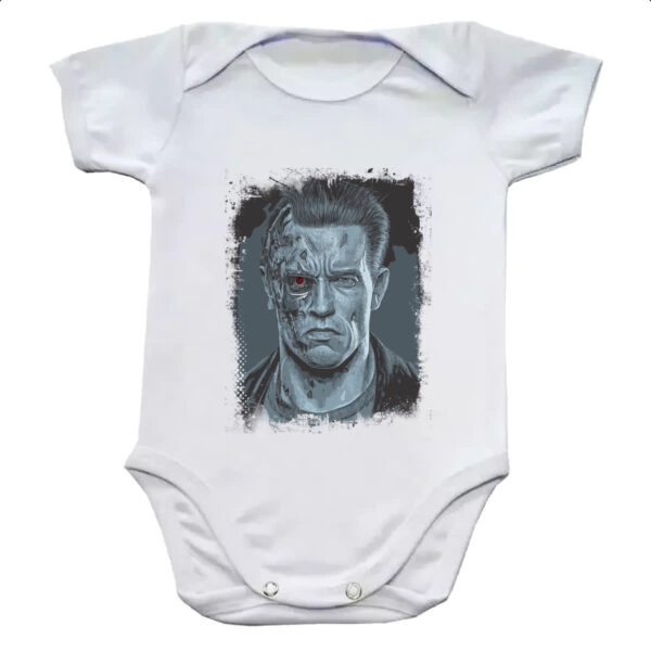 Body infantil Exterminador face machucada olho vermelho