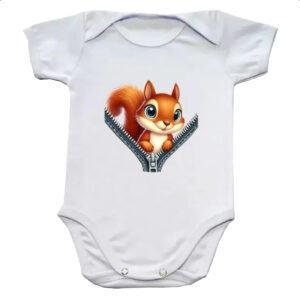 Body infantil Esquilo no ziper