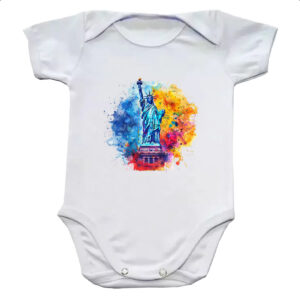 Body infantil Estatua liberdade watercolor