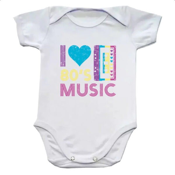Body infantil Eu amo musica anos 80