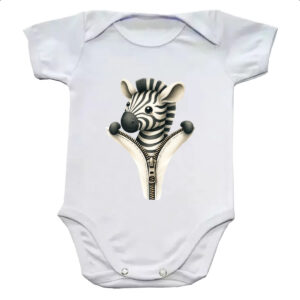 Body infantil Zebra no ziper
