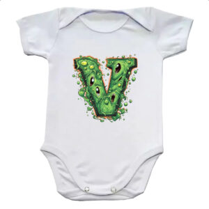 Body infantil Zumbi Alfabeto Letra V