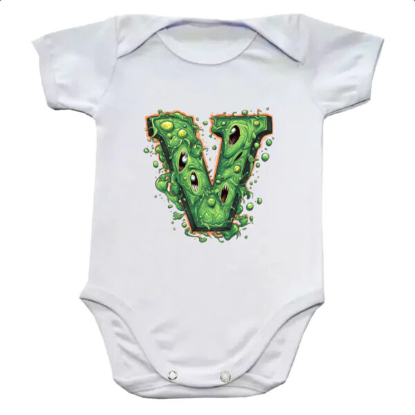 Body infantil Zumbi Alfabeto Letra V