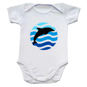 Body infantil Animais marinhos Golfinho silhueta sunset
