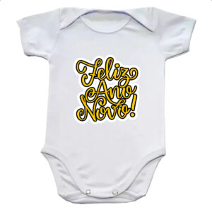 Body infantil Feliz ano novo escrita dourada