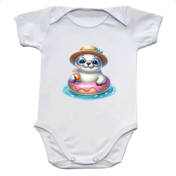 Body infantil Foca na boia