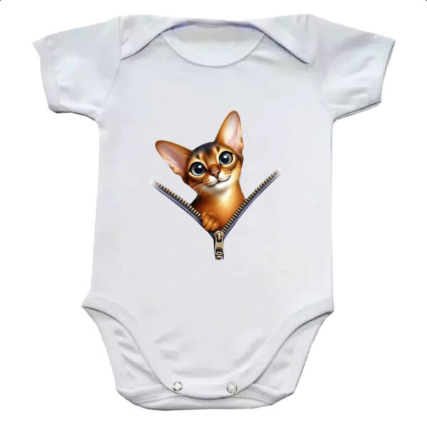 Body infantil Gato Abyssinian no ziper