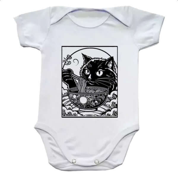Body infantil Gato comendo lamen