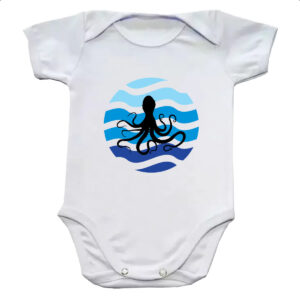 Body infantil Animais marinhos polvo silhueta sunset