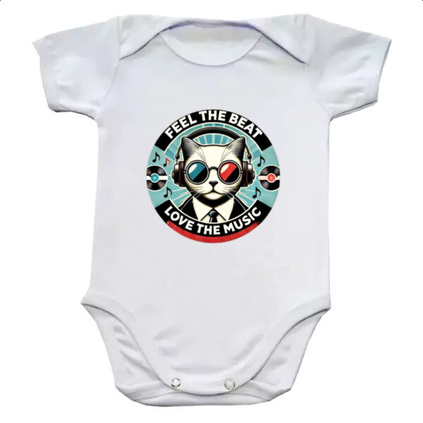 Body infantil Gato feel the beet love music