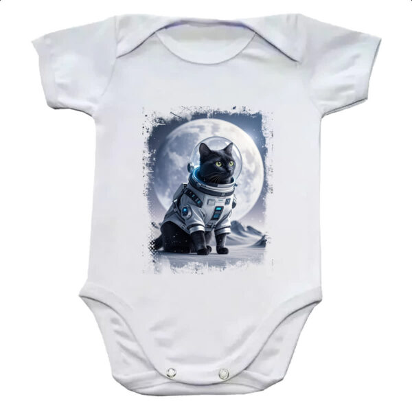 Body infantil Gato preto astronauta