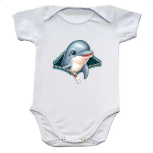 Body infantil Golfinho no ziper