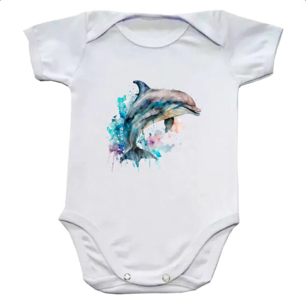 Body infantil Golphinho aquarela 01