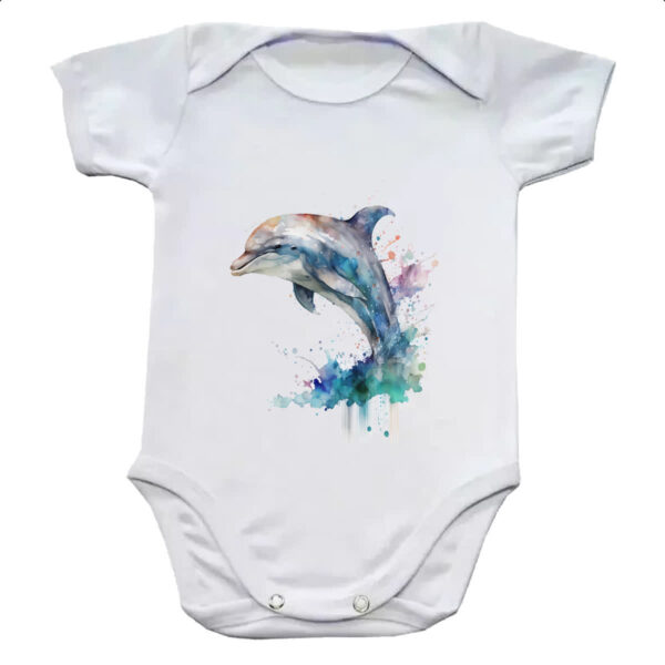 Body infantil Golphinho aquarela 03
