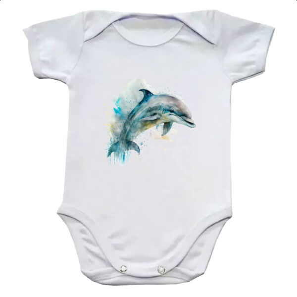 Body infantil Golphinho aquarela 04