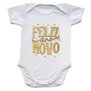 Body infantil Ano Novo Feliz Estrelas