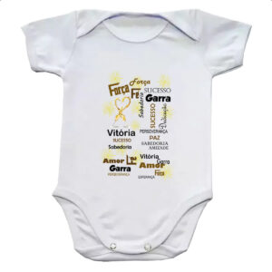 Body infantil Ano Novo Forca Fe Garra