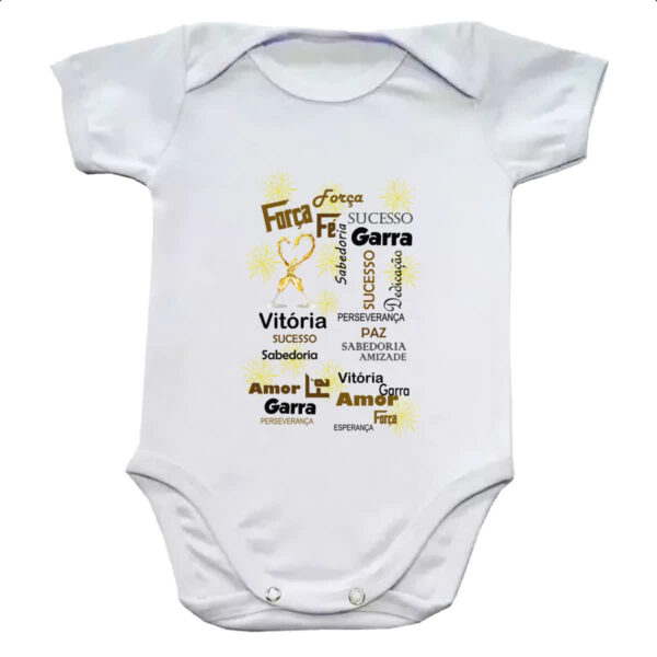 Body infantil Ano Novo Forca Fe Garra