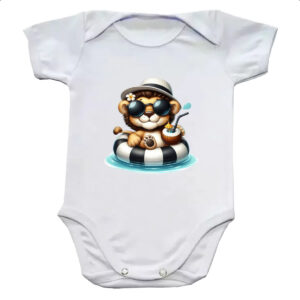 Body infantil Leao na boia