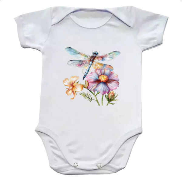 Body infantil Libelula na flor