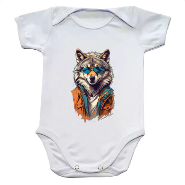 Body infantil Lobo de jaqueta jeans